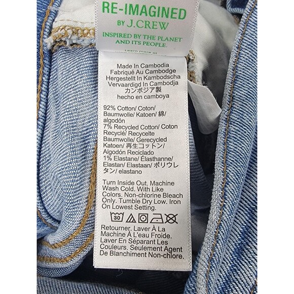 J.Crew Jeans Womens 30x31 Light Wash Essential Straight Raw Hem Stretch CD679 - Picture 9 of 12